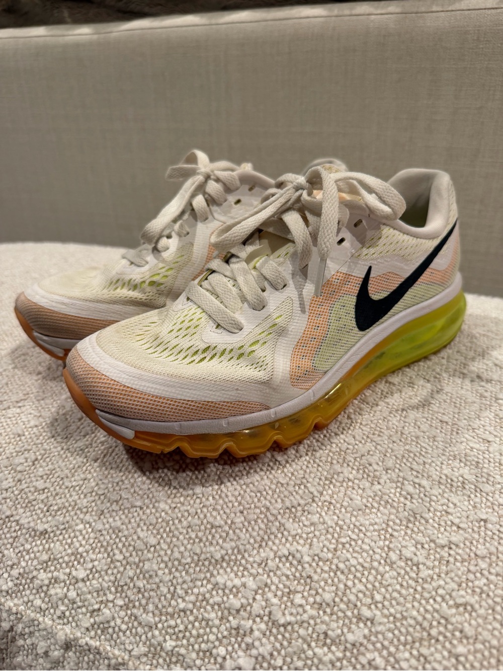 Nike Women’s Air Max Running Shoes - White, Yellow, Black